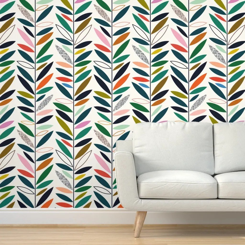 Midmod Climbing Vines Peel and Stick Wallpaper - White, Green product