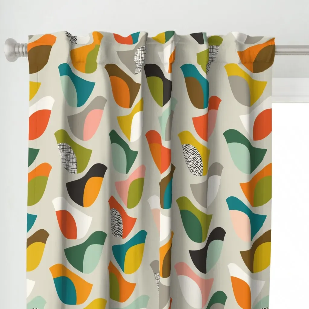 Midmod Migrators XL Curtain Panel - Teal alternate view