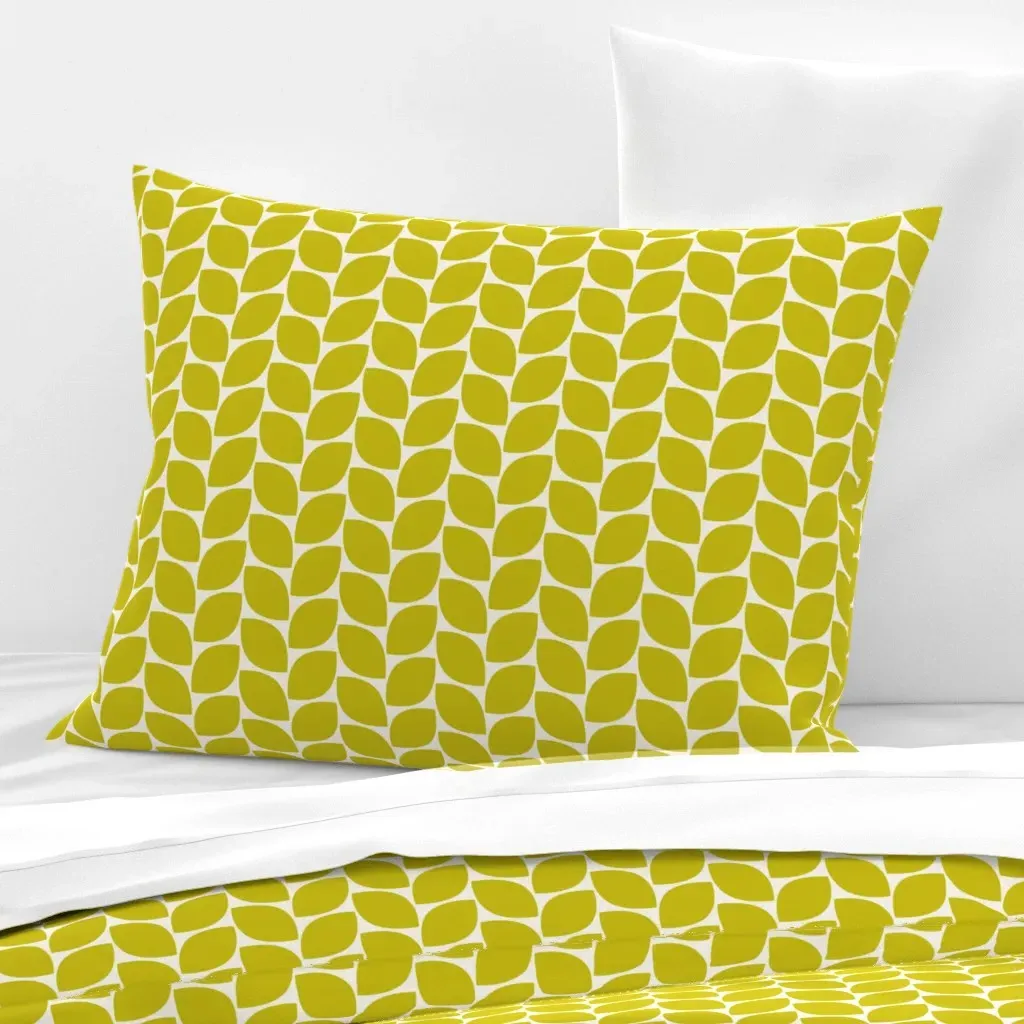 Midmod Petals Standard Knife Edge Cushion Cover - Mustard Yellow, Cotton Sateen product