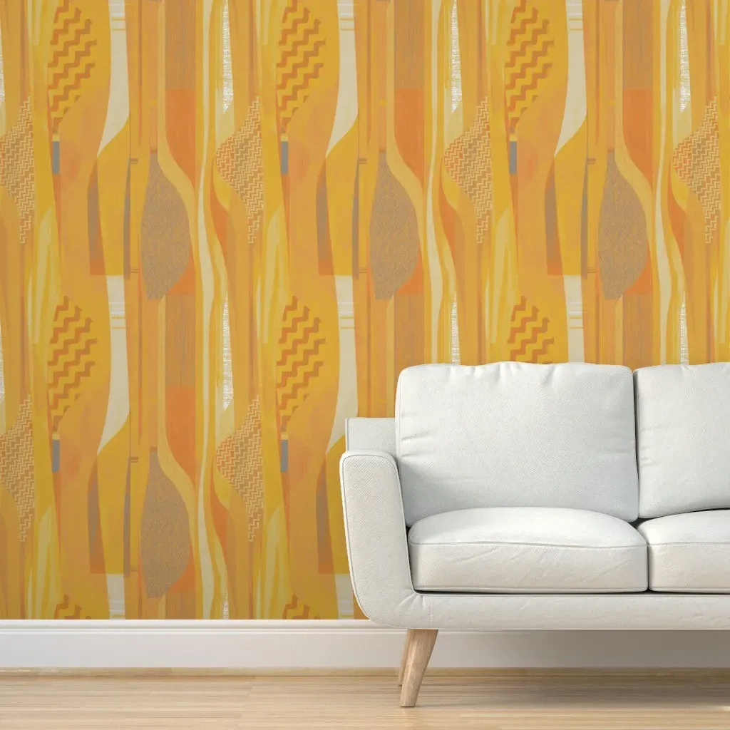 Midmod Plateau Peel and Stick Wallpaper - Golden Yellow product