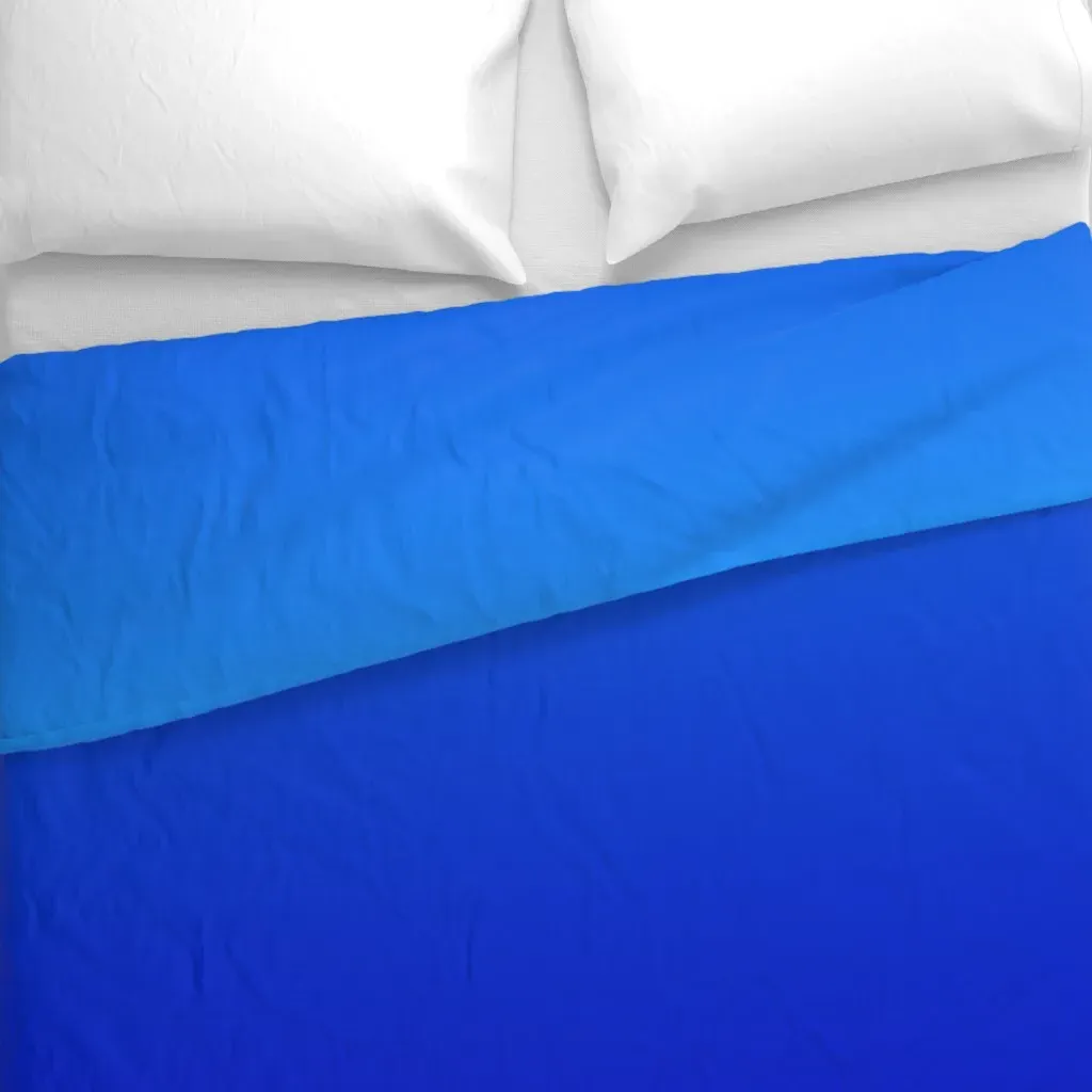 Midnight Blue to Aqua Cyan Duvet Cover - Blue alternate view