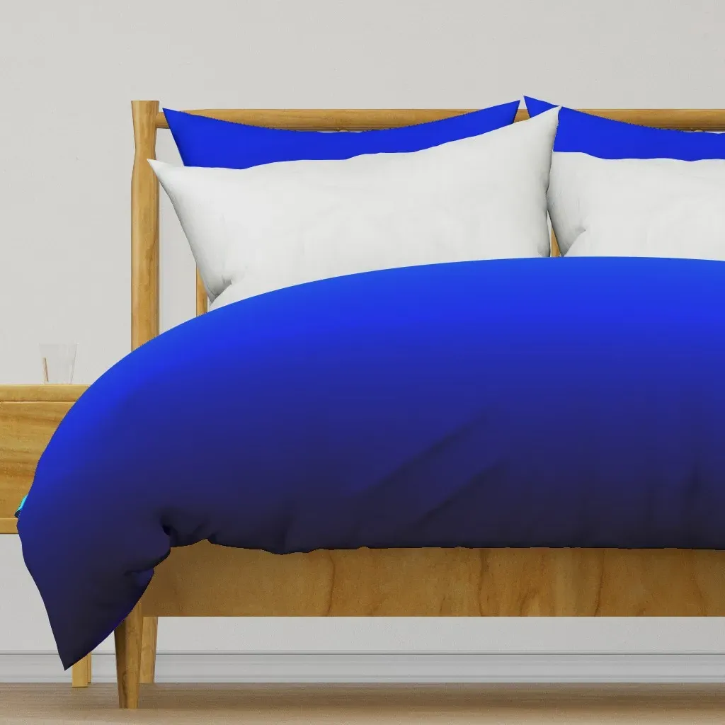 Midnight Blue to Aqua Cyan Duvet Cover - Blue product