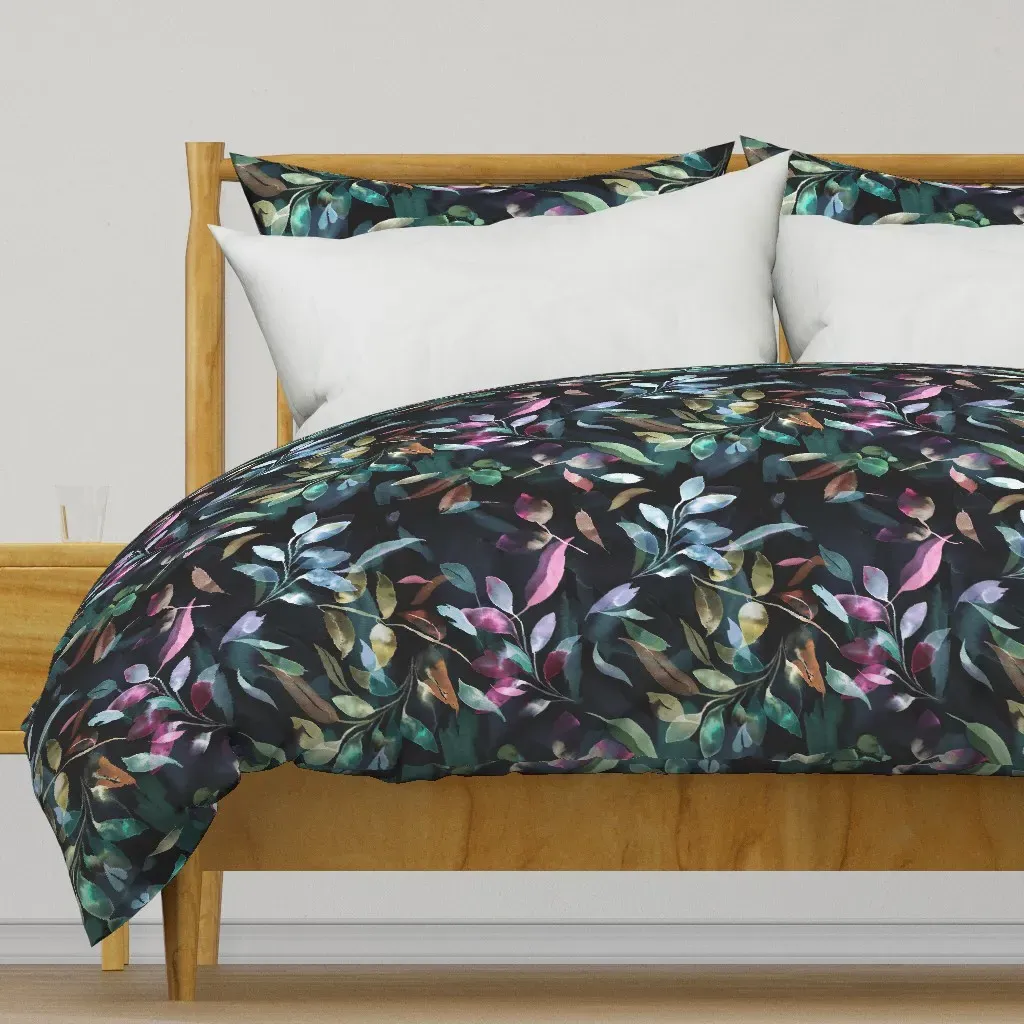 Midnight Botanical Garden Duvet Cover - Teal product