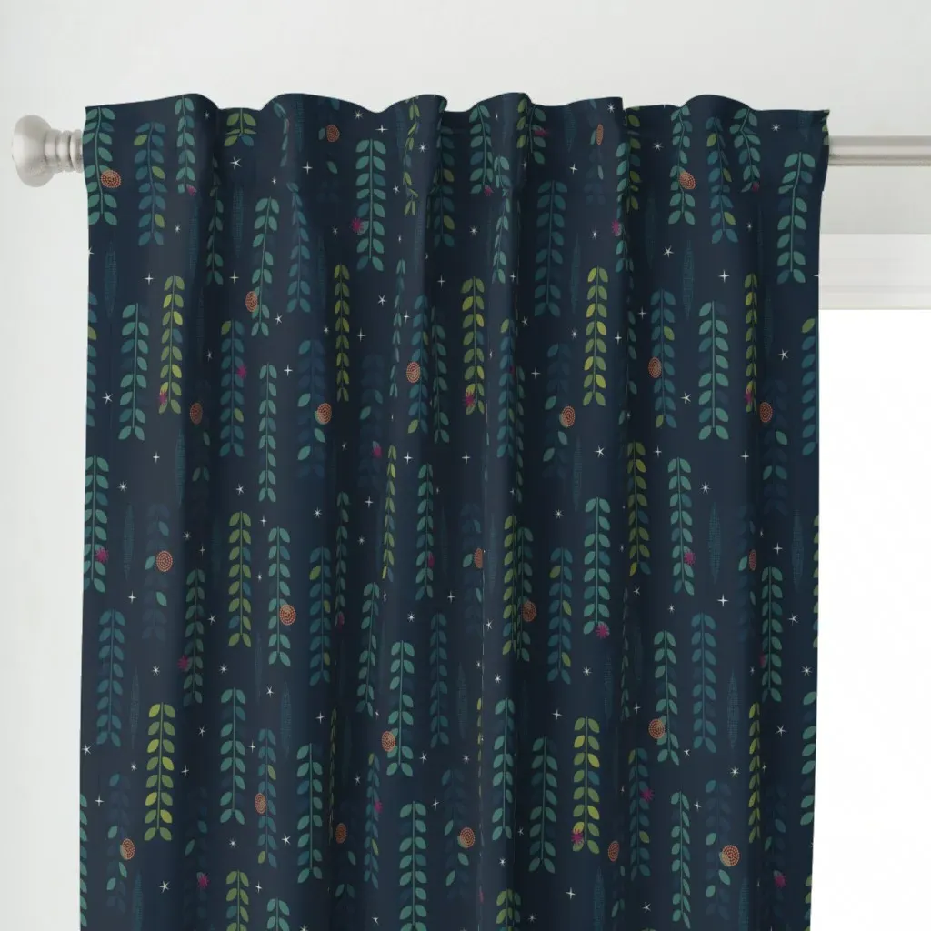 Midnight Canopy Curtain Panel - Teal alternate view