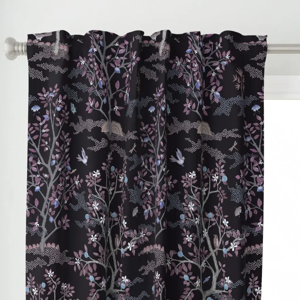 Midnight In Citrus Grove Curtain Panel - Dusty Rose alternate view