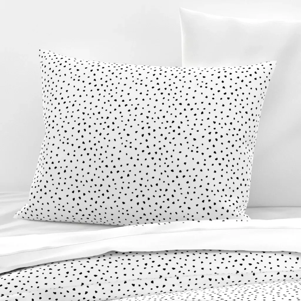 Midnight Snow Standard Knife Edge Cushion Cover - Black, Cotton Sateen product