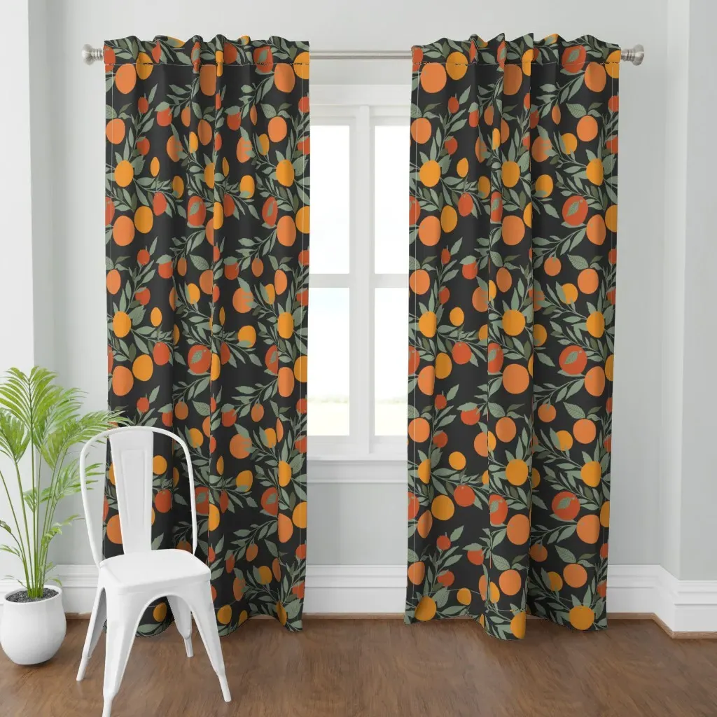 Midnight Tangerine Jumbo Curtain Panel - Orange product