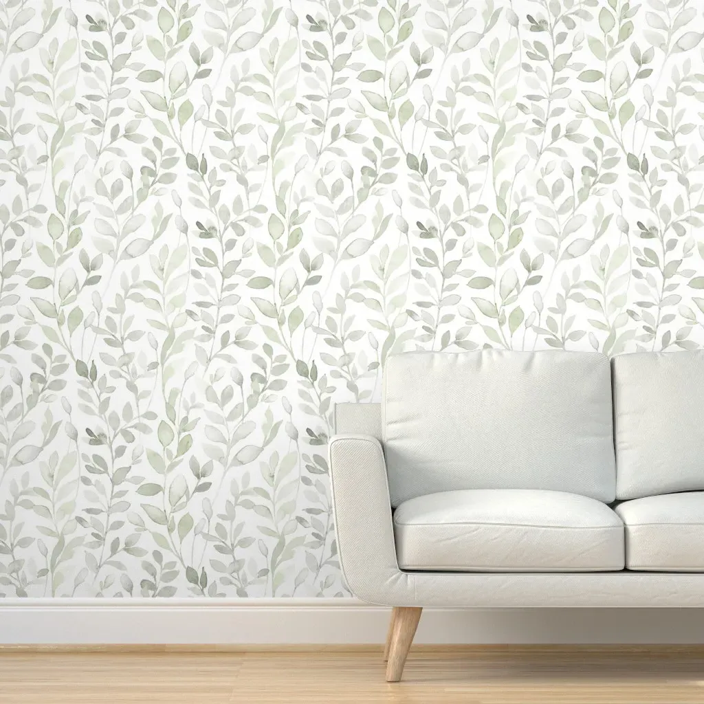 Midsummer Leaves Large Scale Peel and Stick Wallpaper - Sage Green product