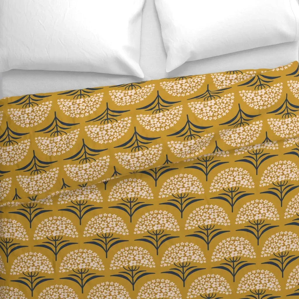 Milkweed Duvet Cover - Mustard Yellow alternate view