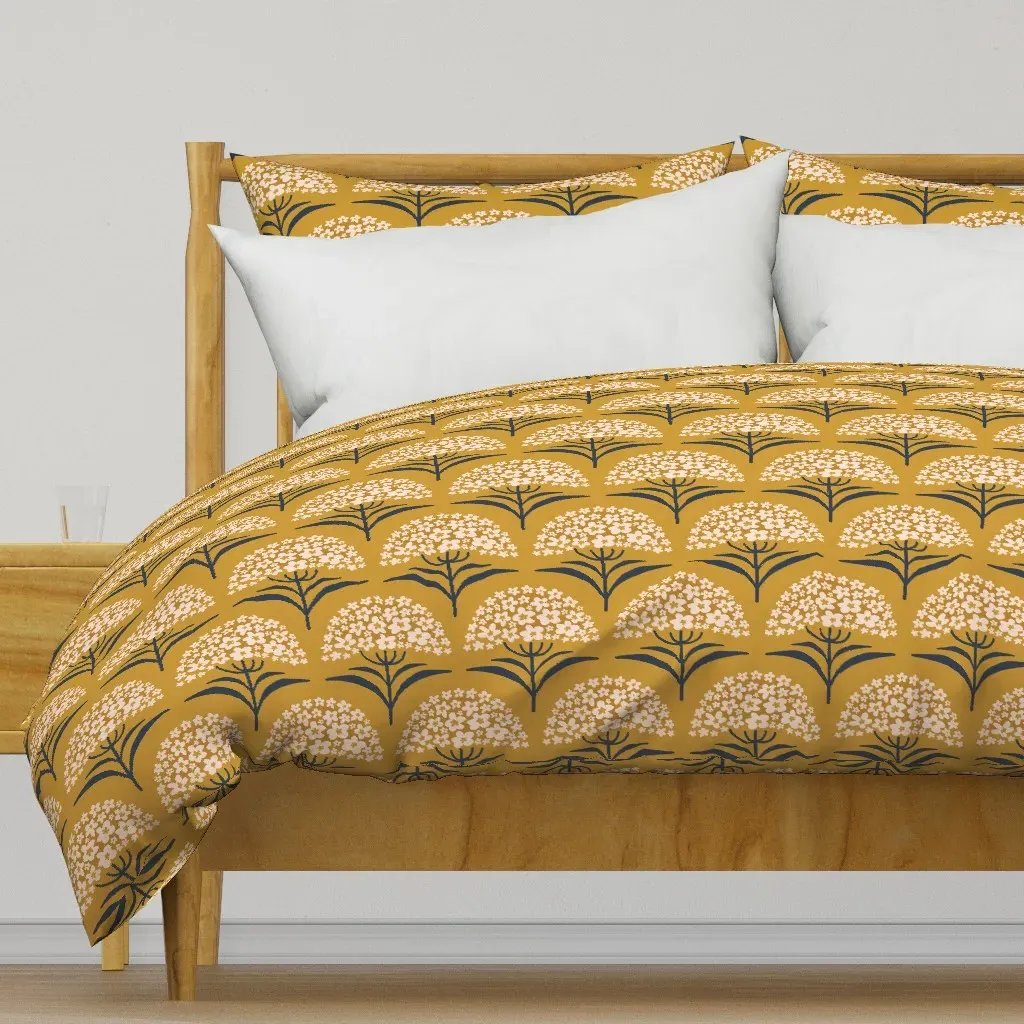 Milkweed Duvet Cover - Mustard Yellow product