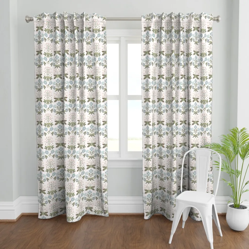 Millefleurs Arts Curtain Panel - Blue product