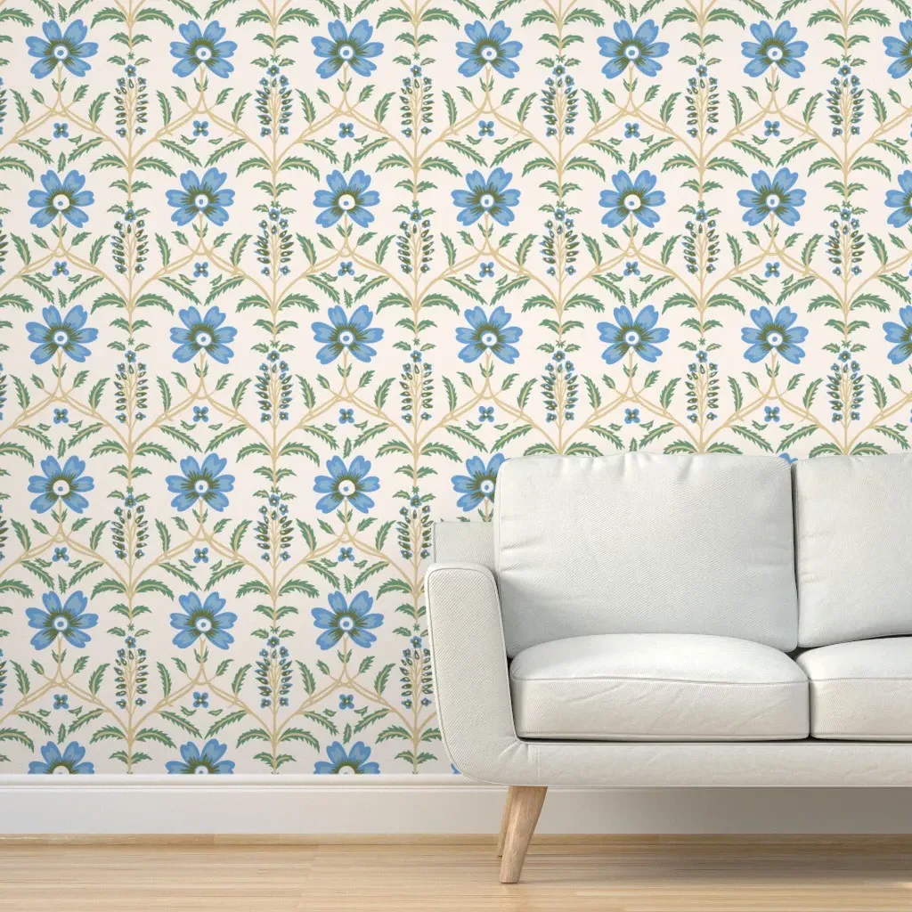 Millie Beach Chintz Peel and Stick Wallpaper - Blue product
