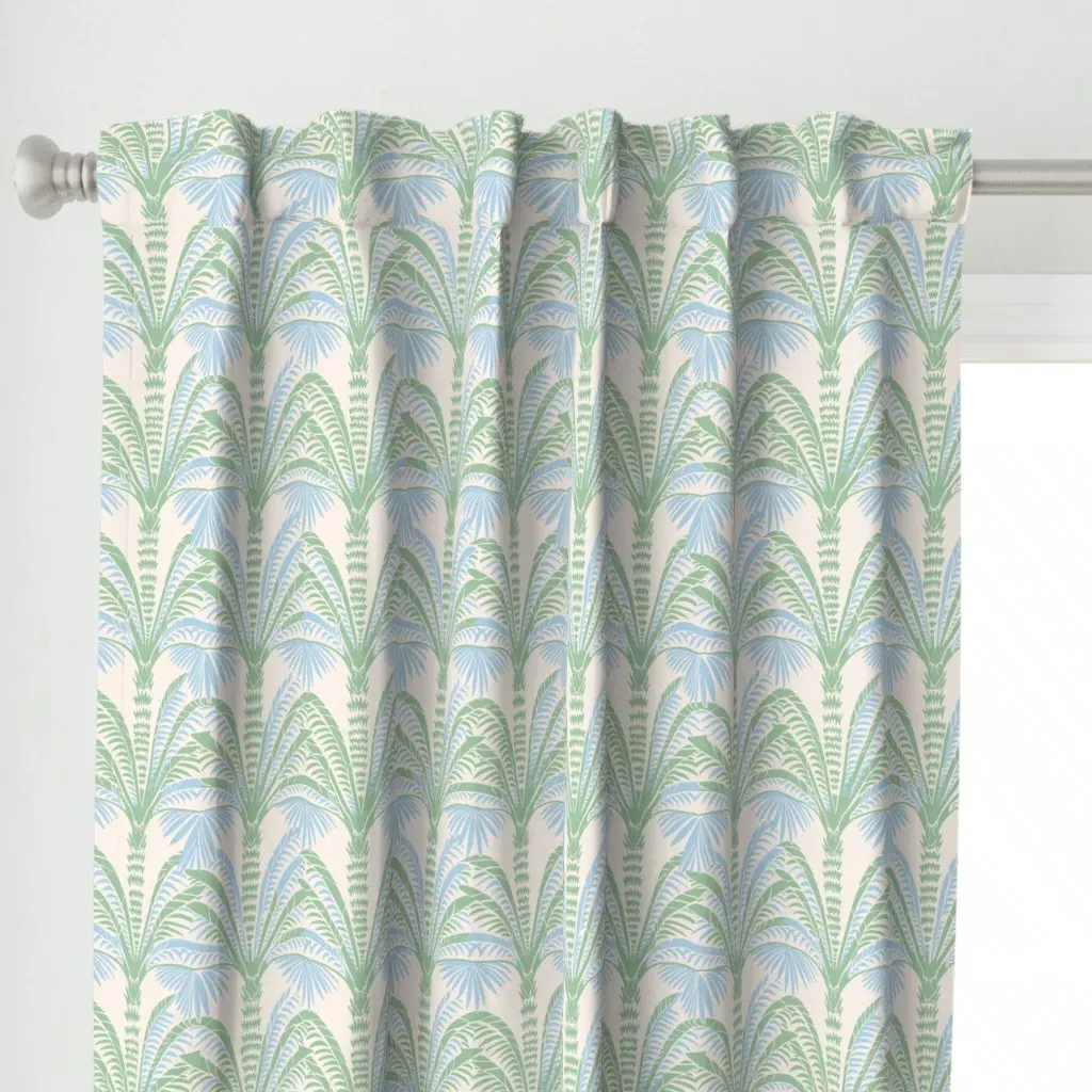 Millie Beach Palm Curtain Panel - Light Green alternate view