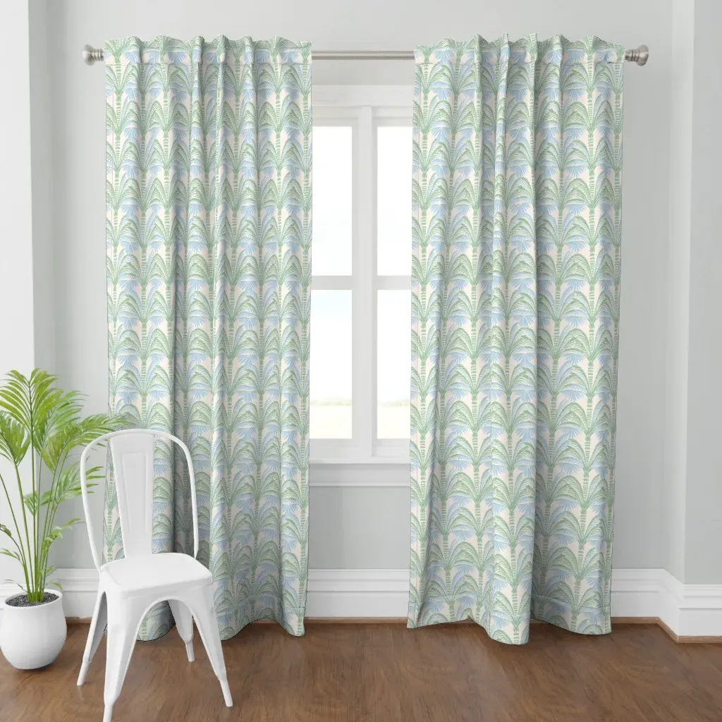 Millie Beach Palm Curtain Panel - Light Green product