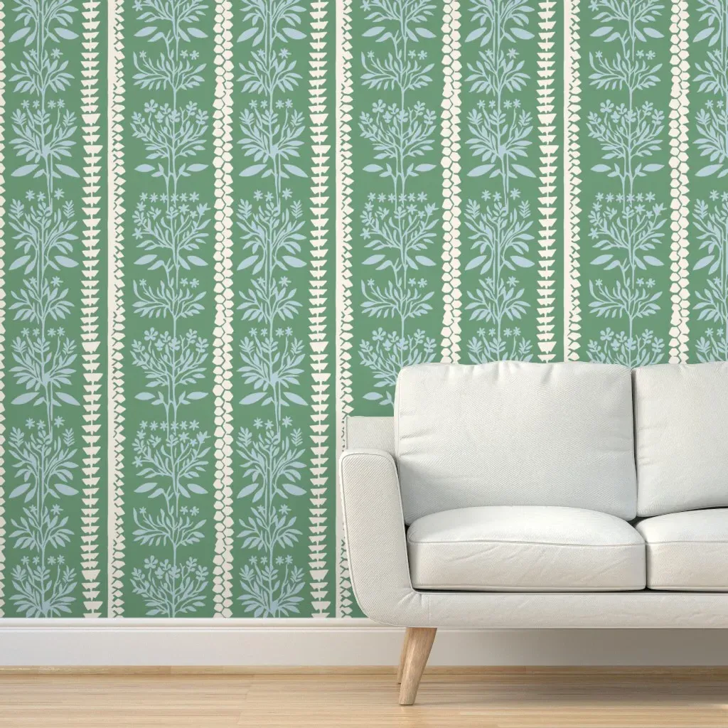 Millie Beach Stripe Peel and Stick Wallpaper - Sage Green product
