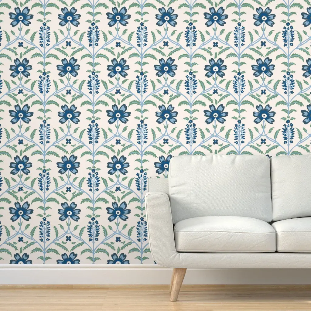 Millie Cottage Chintz Peel and Stick Wallpaper - Blue product