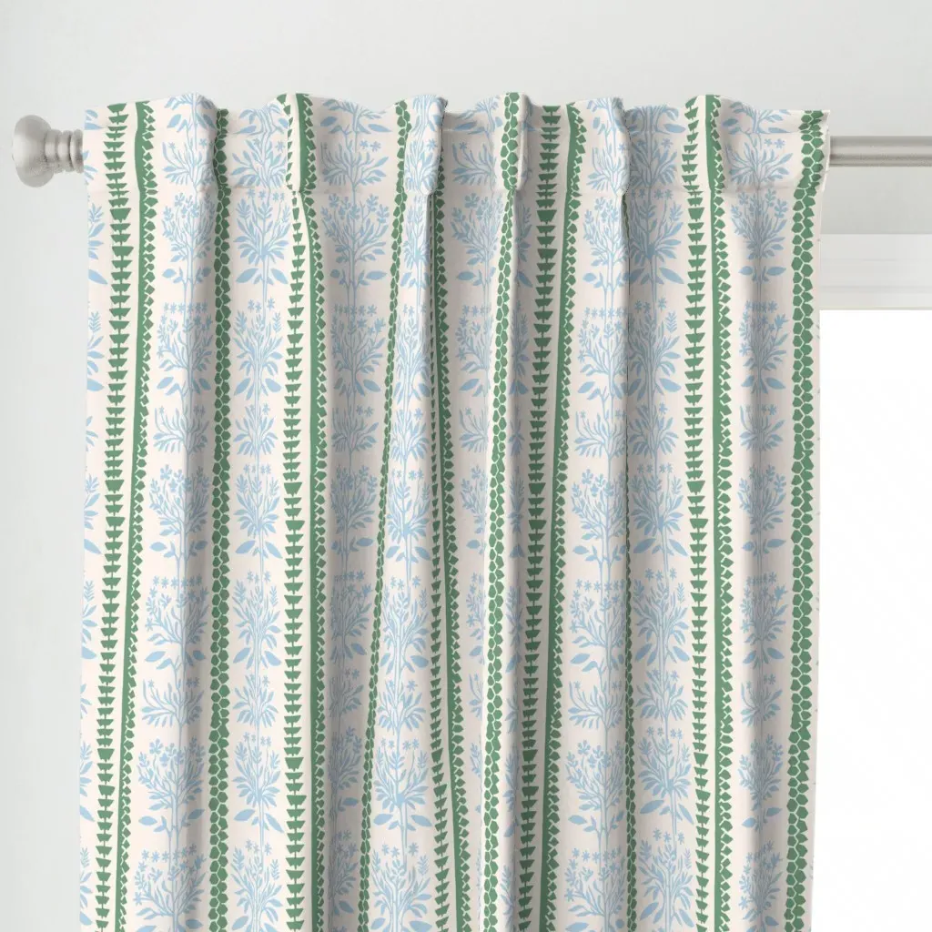 Millie Cottage Stripe Curtain Panel - Light Blue alternate view