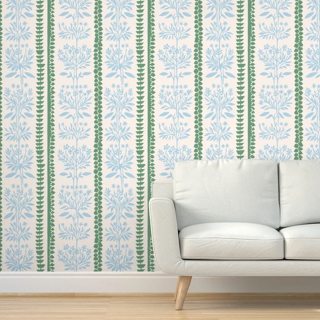 Millie Cottage Stripe Peel and Stick Wallpaper - Light Blue product
