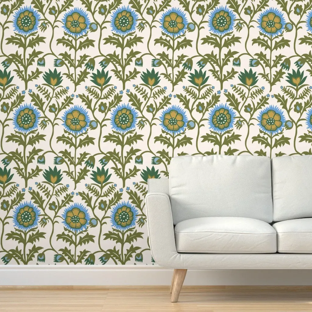 Millie Cottage Suzani Peel and Stick Wallpaper - Green product
