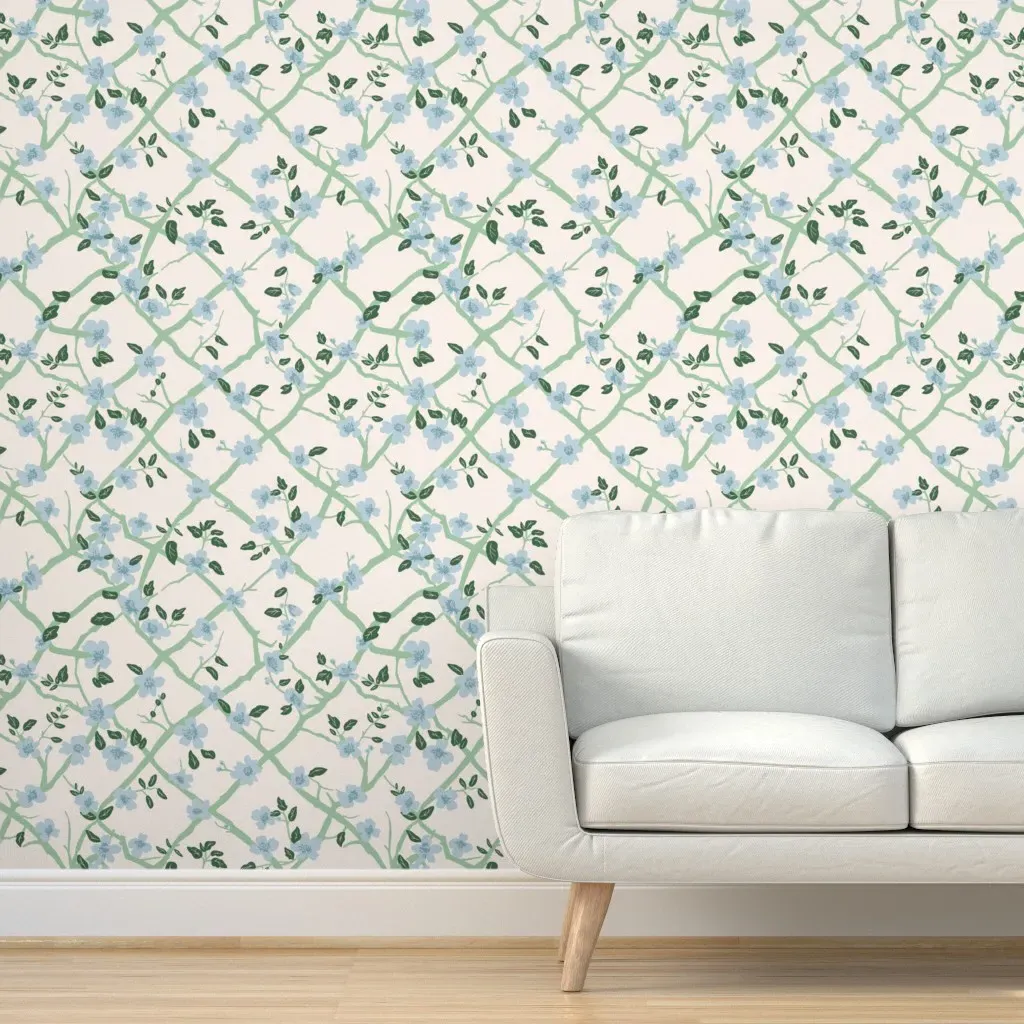 Millie Cottage Trellis Peel and Stick Wallpaper - Light Blue product