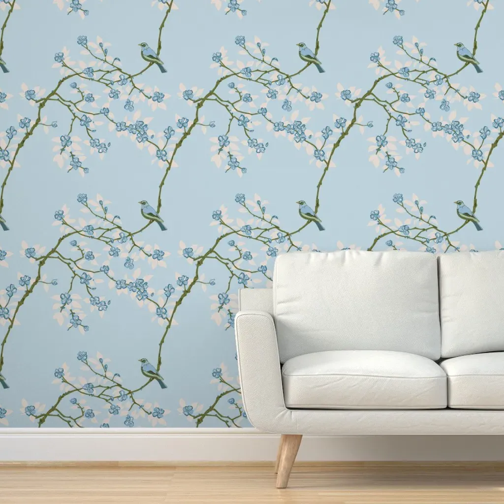 Millie Farm Chinoiserie Peel and Stick Wallpaper - Light Blue product