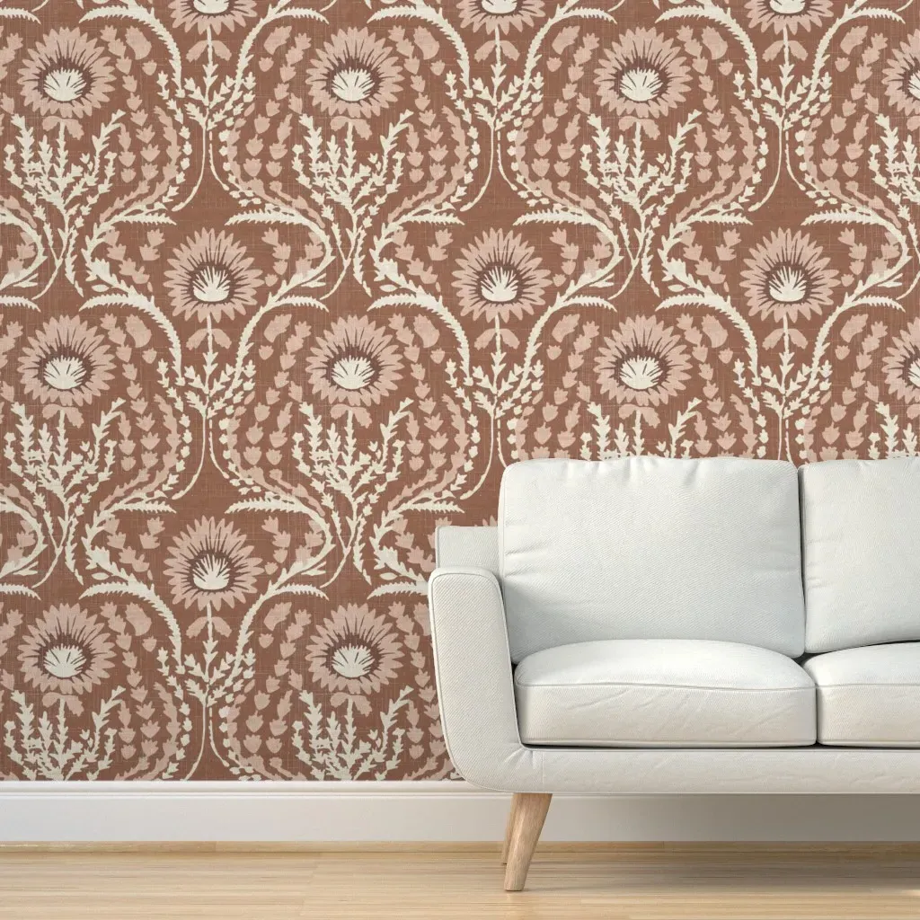 Millie Mocha Mousse Olivia Peel and Stick Wallpaper - Terracotta product