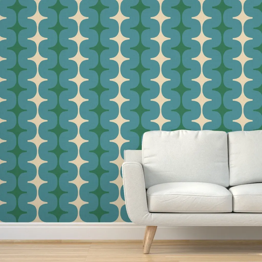 Milo Stripe Peel and Stick Wallpaper Removable - Teal product