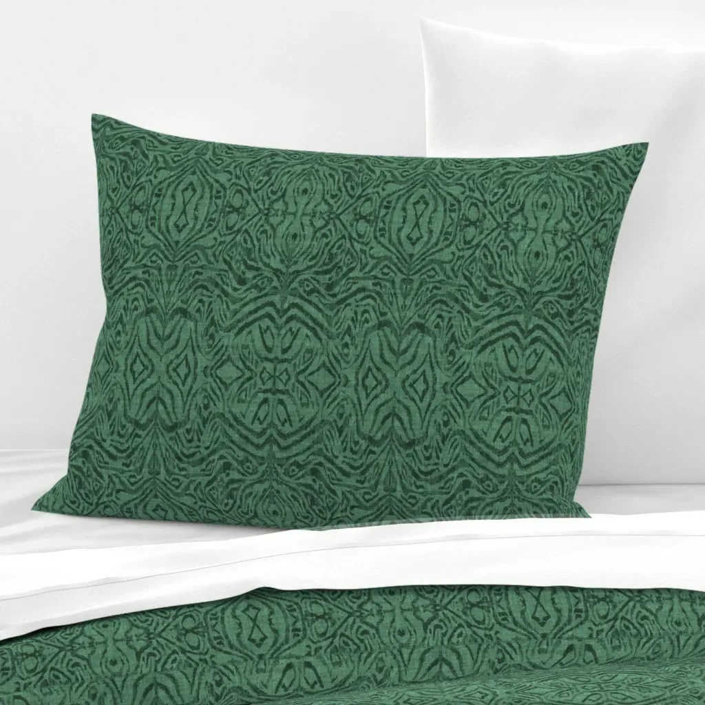Mimicry Ikat Standard Knife Edge Cushion Cover - Jade Green, Cotton Sateen product