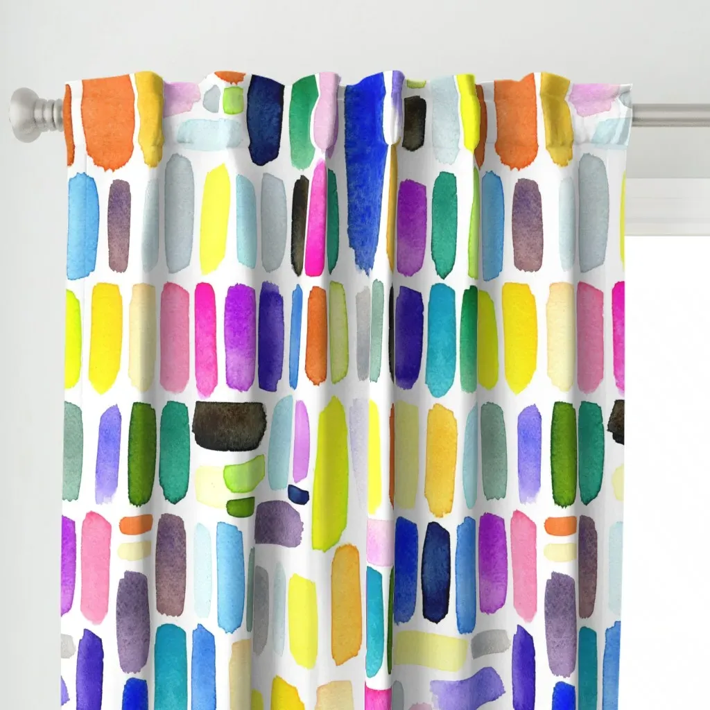 Mineral Mosaic Curtain Panel - Yellow alternate view