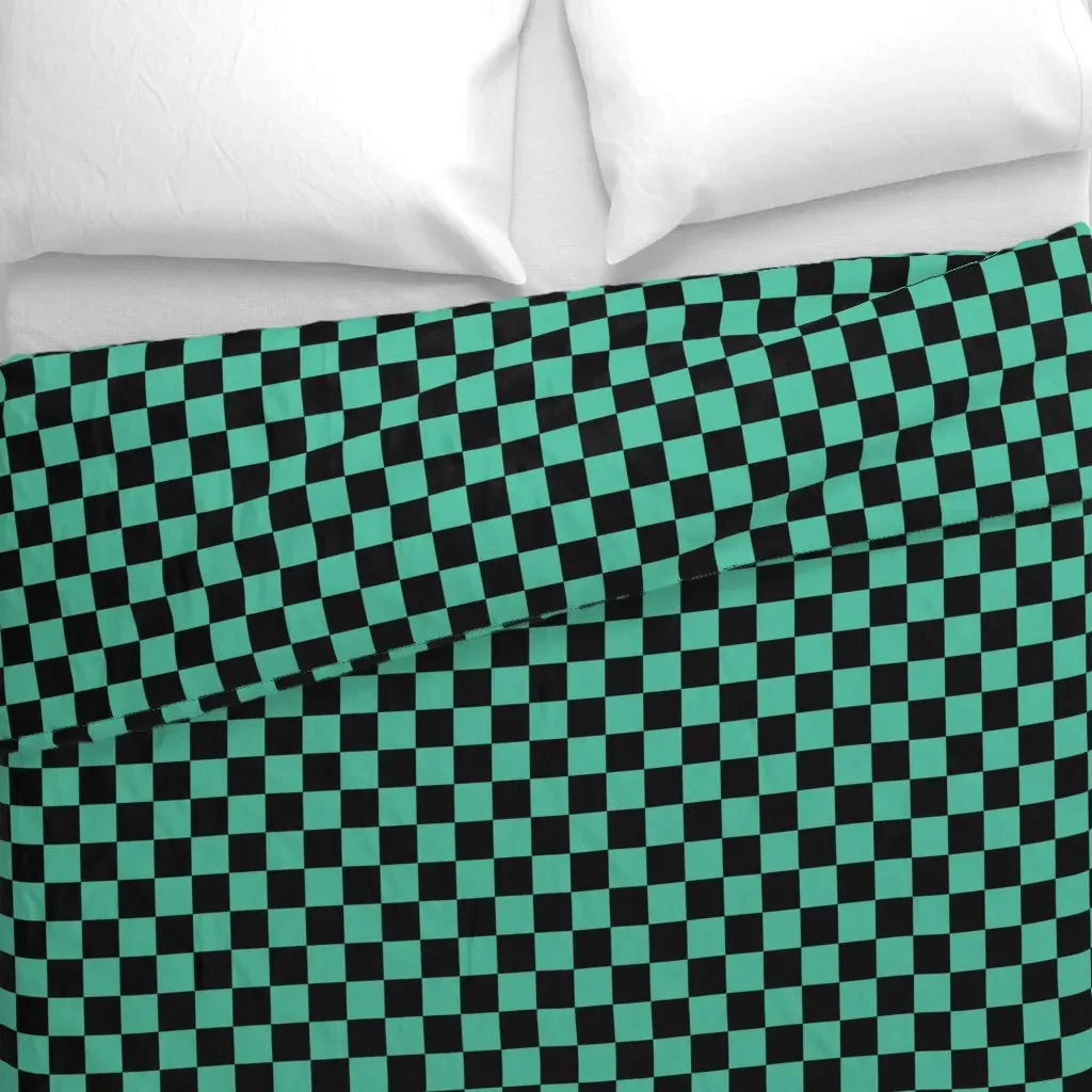 Mini Demon Slaying Tanjiro Duvet Cover - Teal alternate view