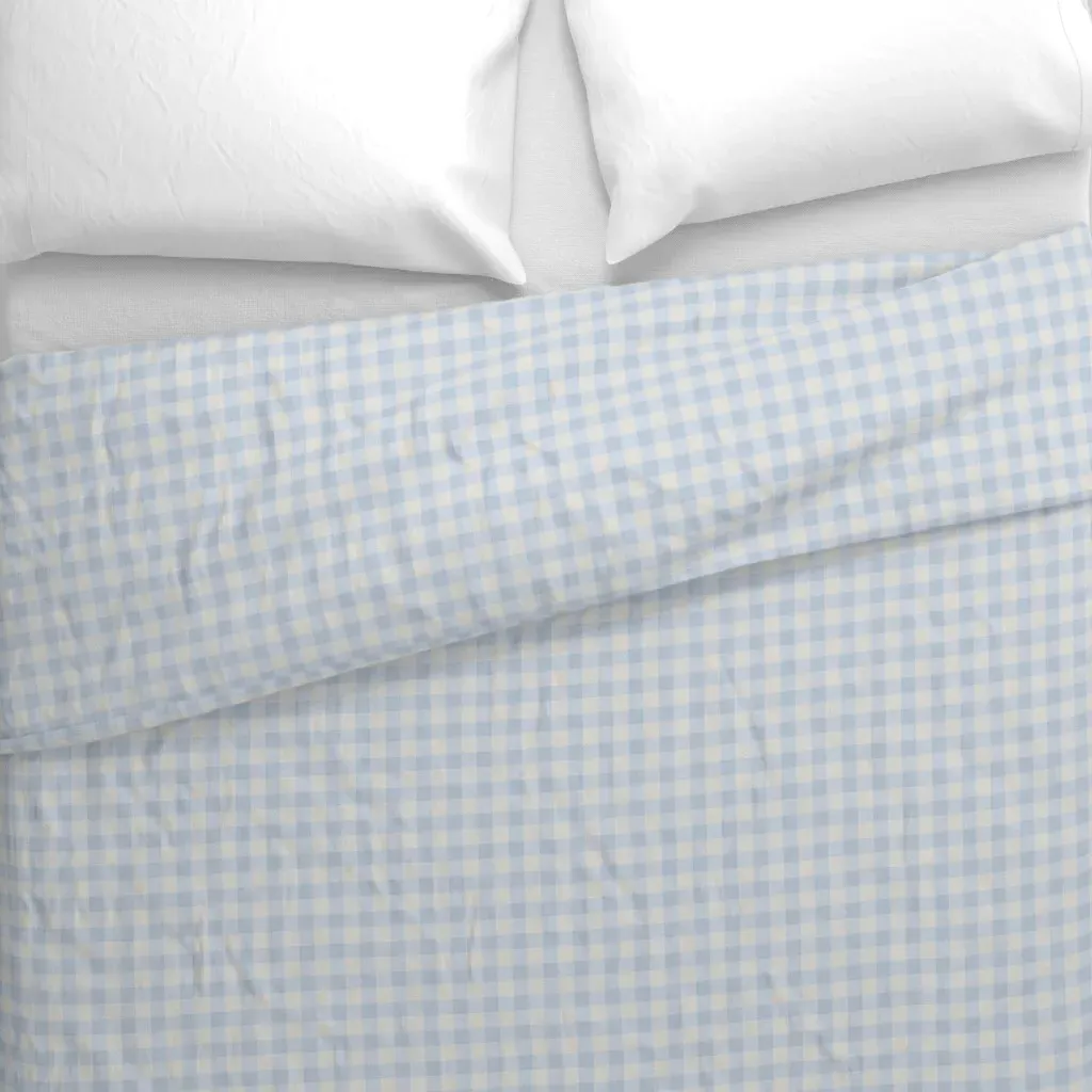 Mini Gingham Duvet Cover - Light Blue alternate view