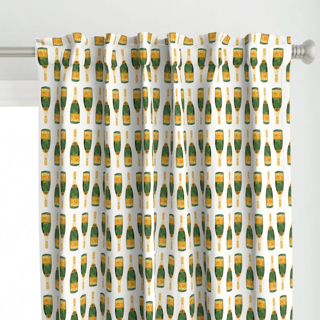 Mini Gold Champagne Curtain Panel - Green alternate view
