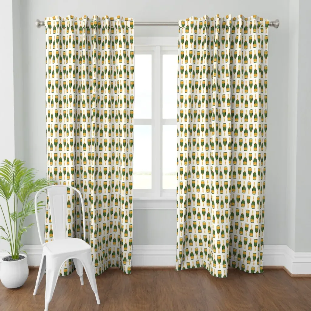 Mini Gold Champagne Curtain Panel - Green product