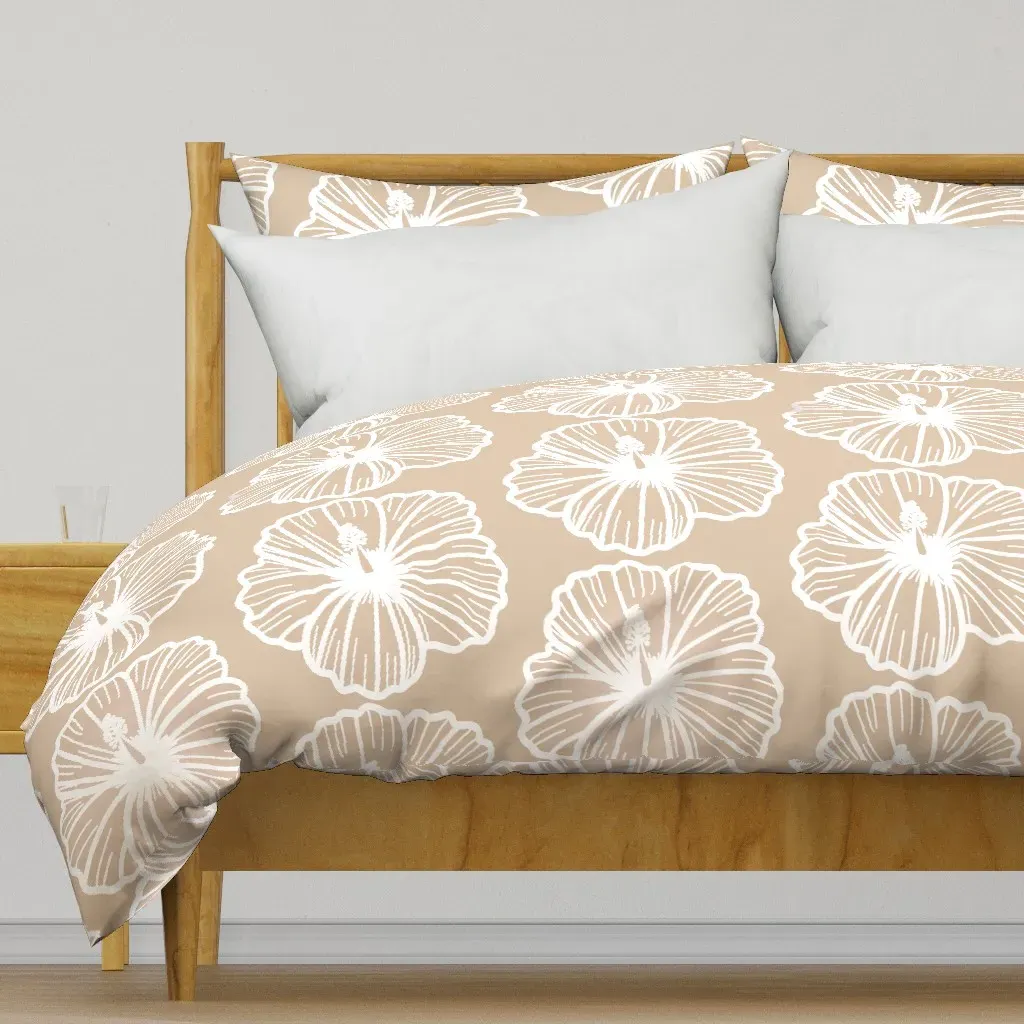 Mini Hibiscus Repeat Duvet Cover - White product