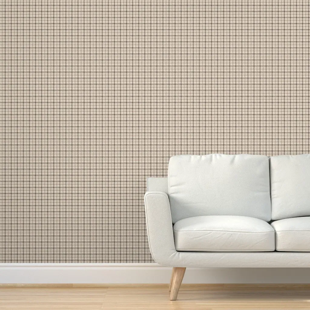 Mini Micro Rustic Plaid Peel and Stick Wallpaper - Brown, Beige product