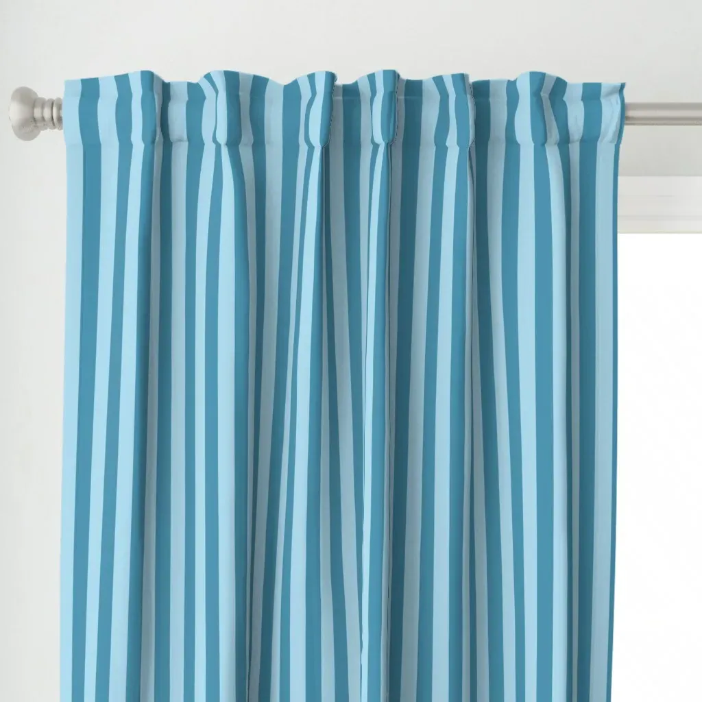 Mini Stripe Curtain Panel - Teal alternate view