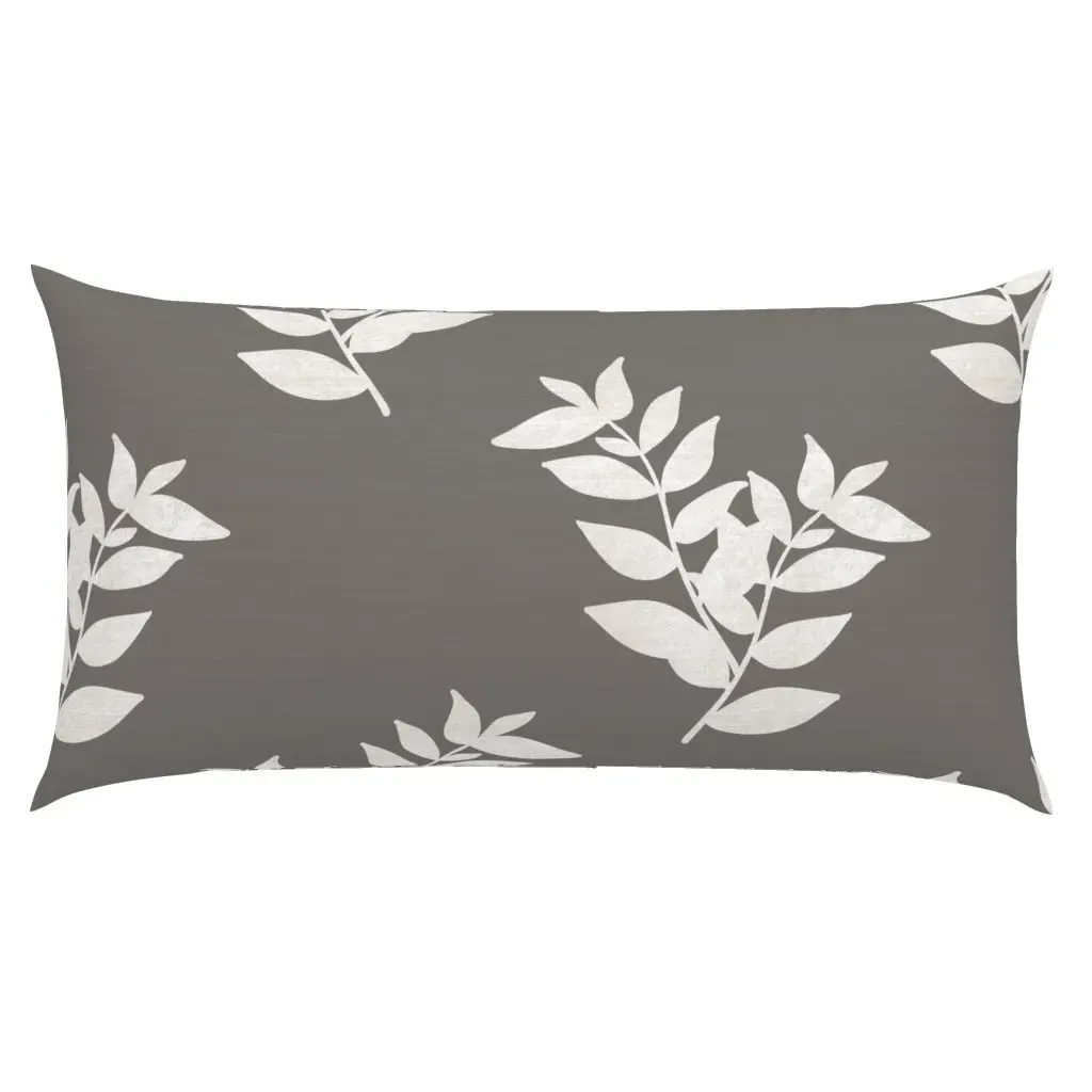 Minimal Botanical Leaf Pattern Jumbo King Pillow Sham - White product