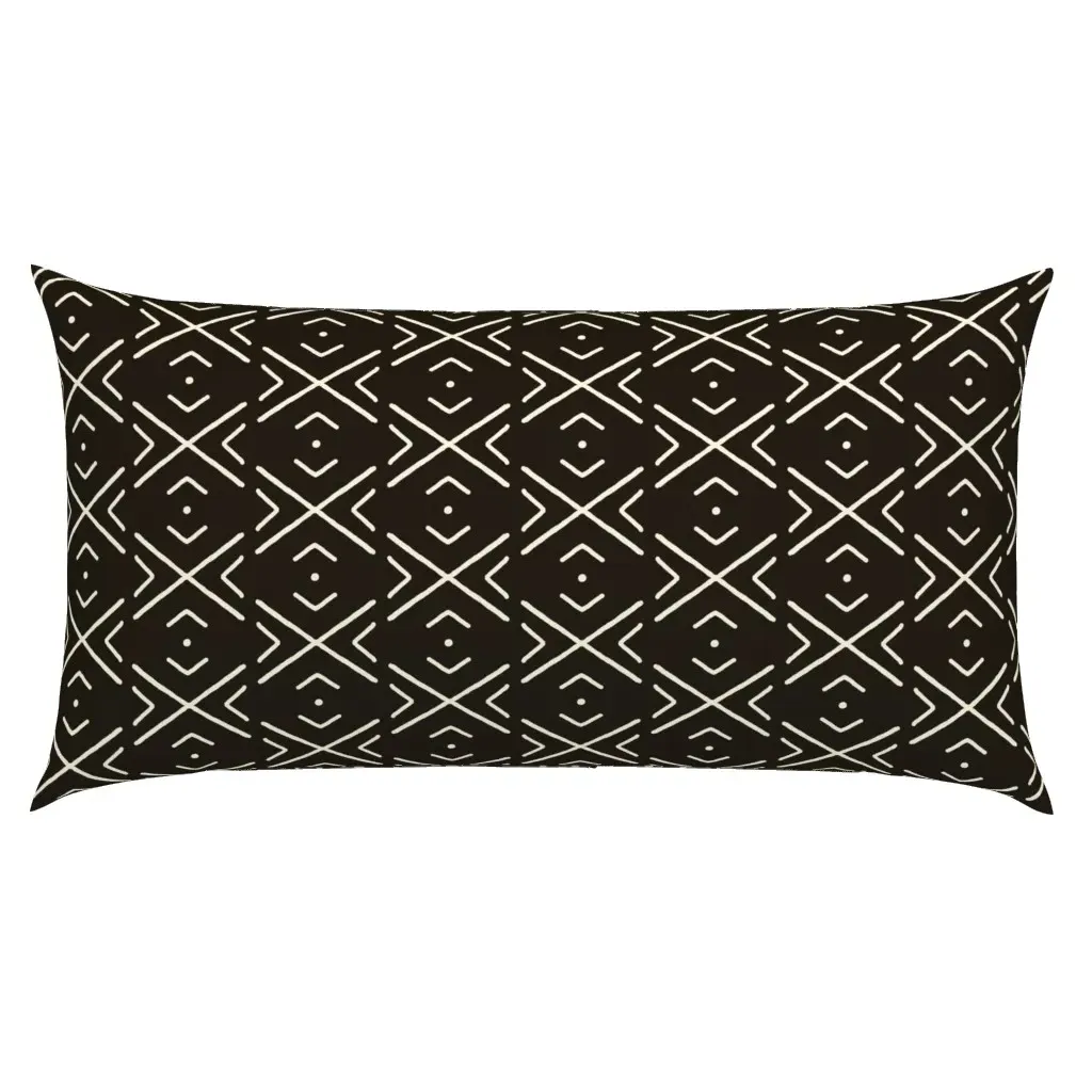 Minimal B&W Mudcloth King Pillow Sham - Off-White product