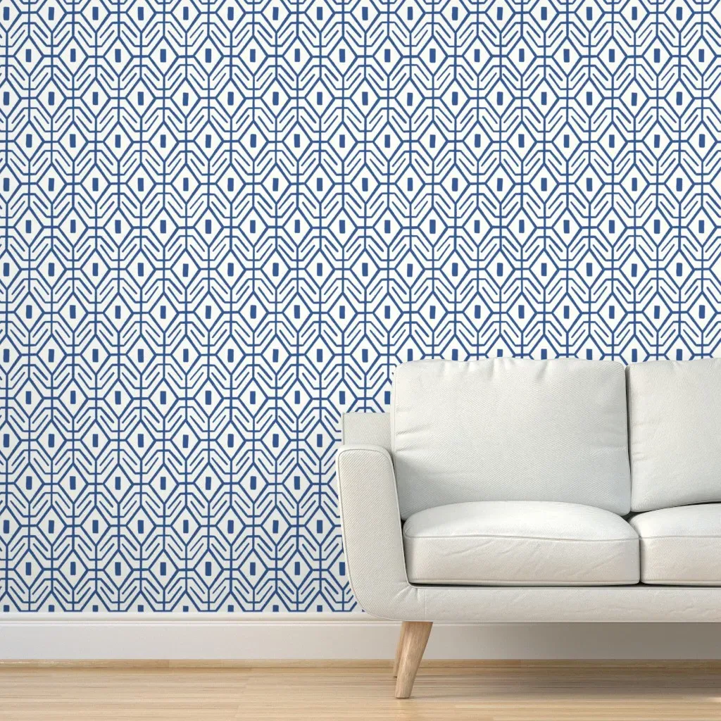 Minimal Geometric Large Peel and Stick Wallpaper - Indigo product
