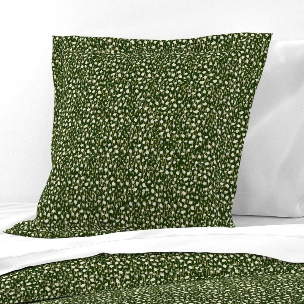 Minimal Wild Strokes Dark Green Euro Pillow Sham - Animal Print product