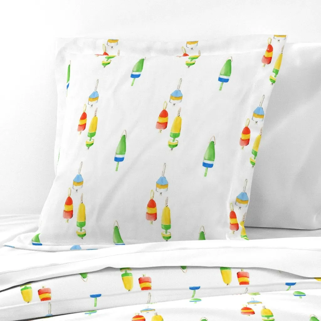 Minimalist Buoys Euro Pillow Sham - Green product