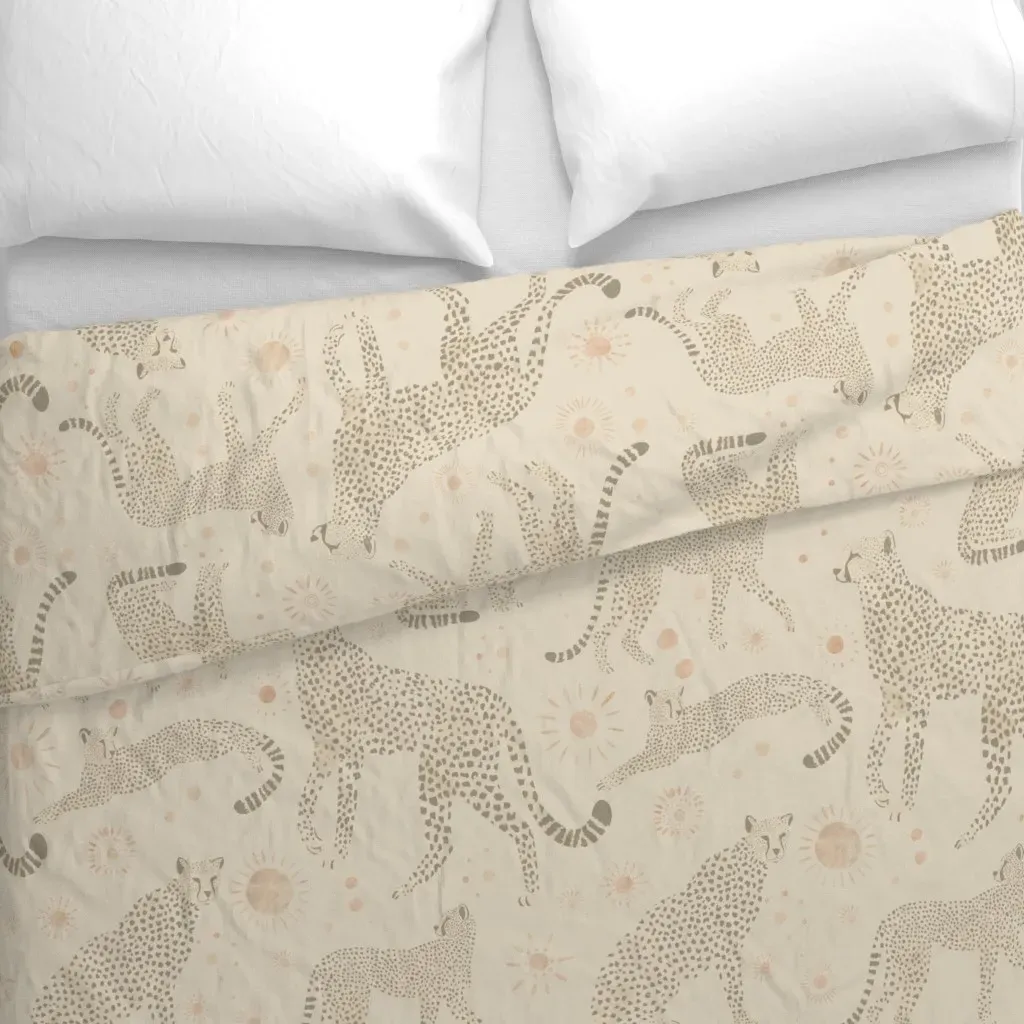 Minimalist Cheetah Large Duvet Cover - Beige alternate view
