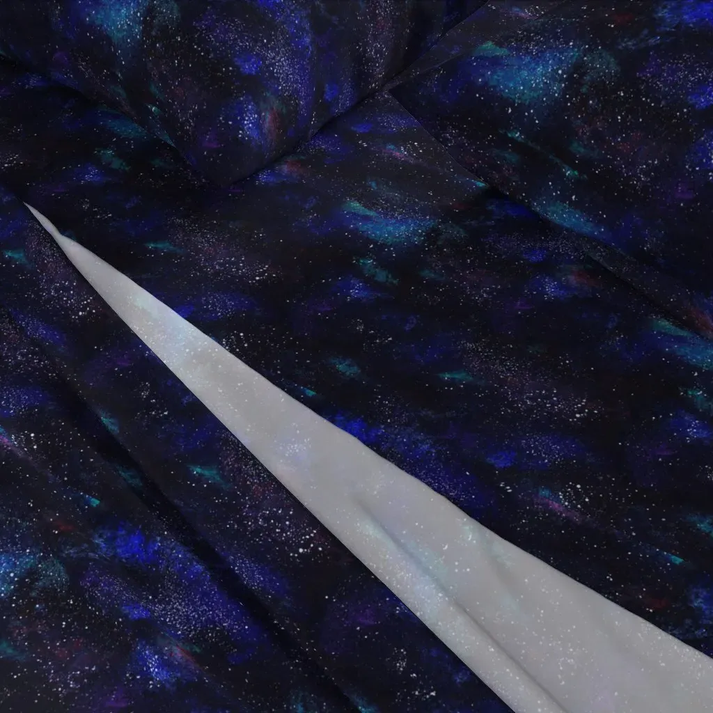 Minimalist Galaxy Universe Milky Way Stars Queen Sheet Set - Dark Blue alternate view