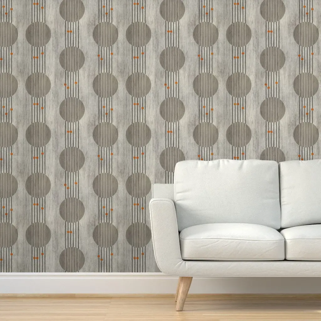 Minimalist Guitar Chords Peel and Stick Wallpaper - Gray product