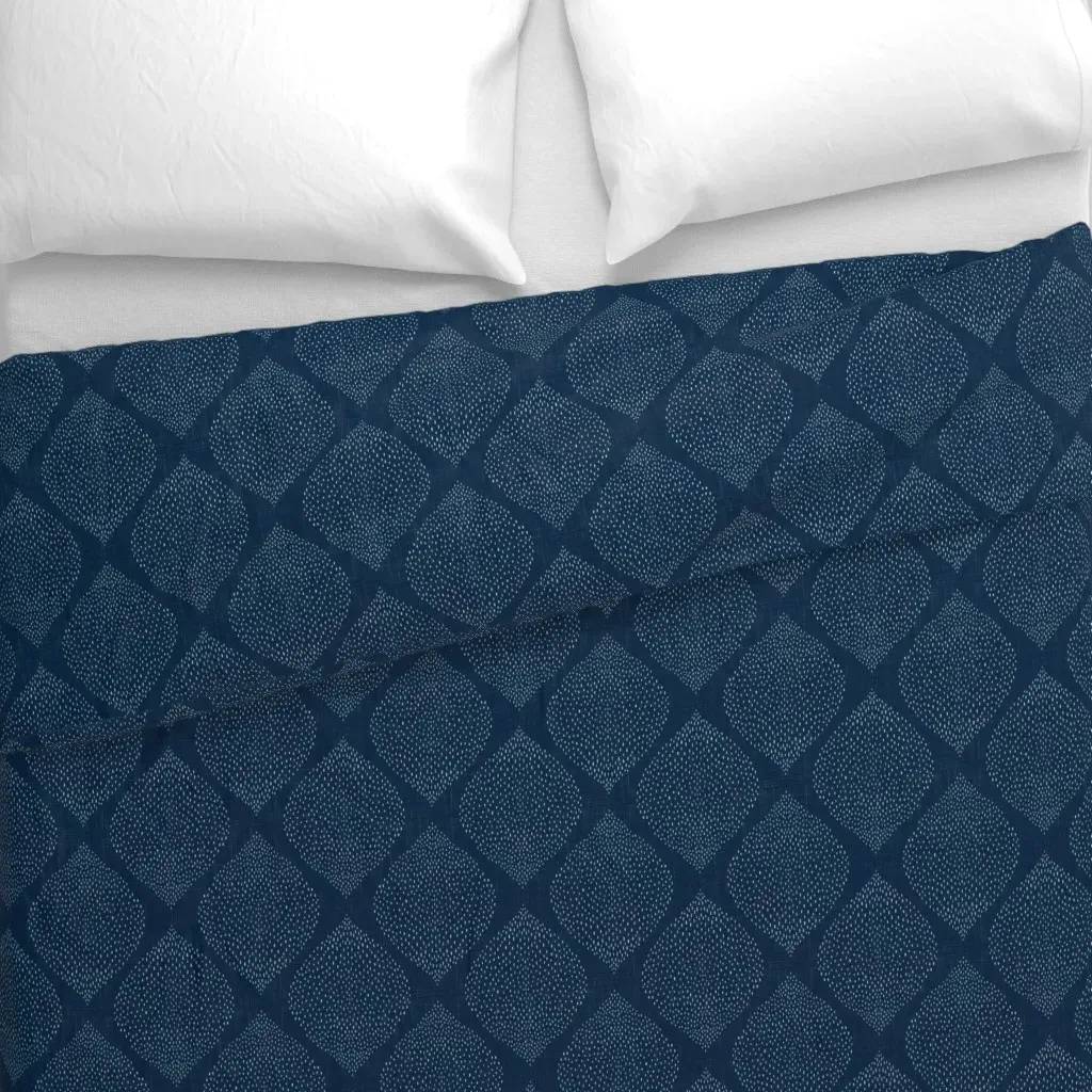 Minimalist Ogee Duvet Cover - Indigo alternate view