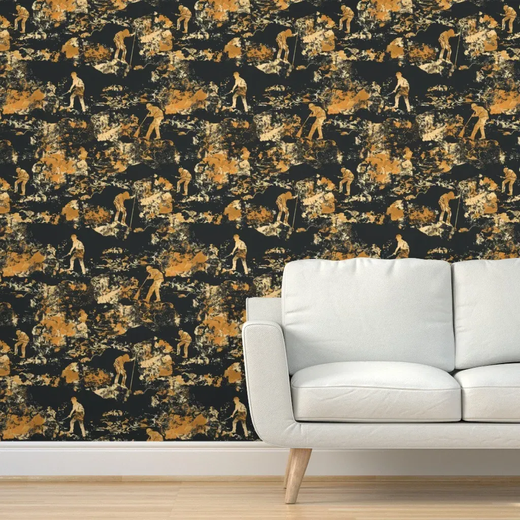 Mining Shadows Rugged Peel and Stick Wallpaper - Gold product