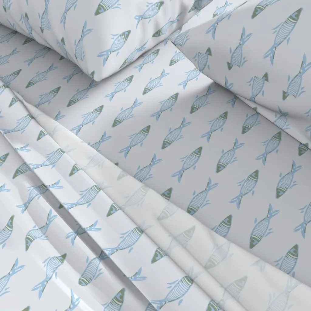 Minnow Runner King Size Sheet Set - Light Blue alternate view