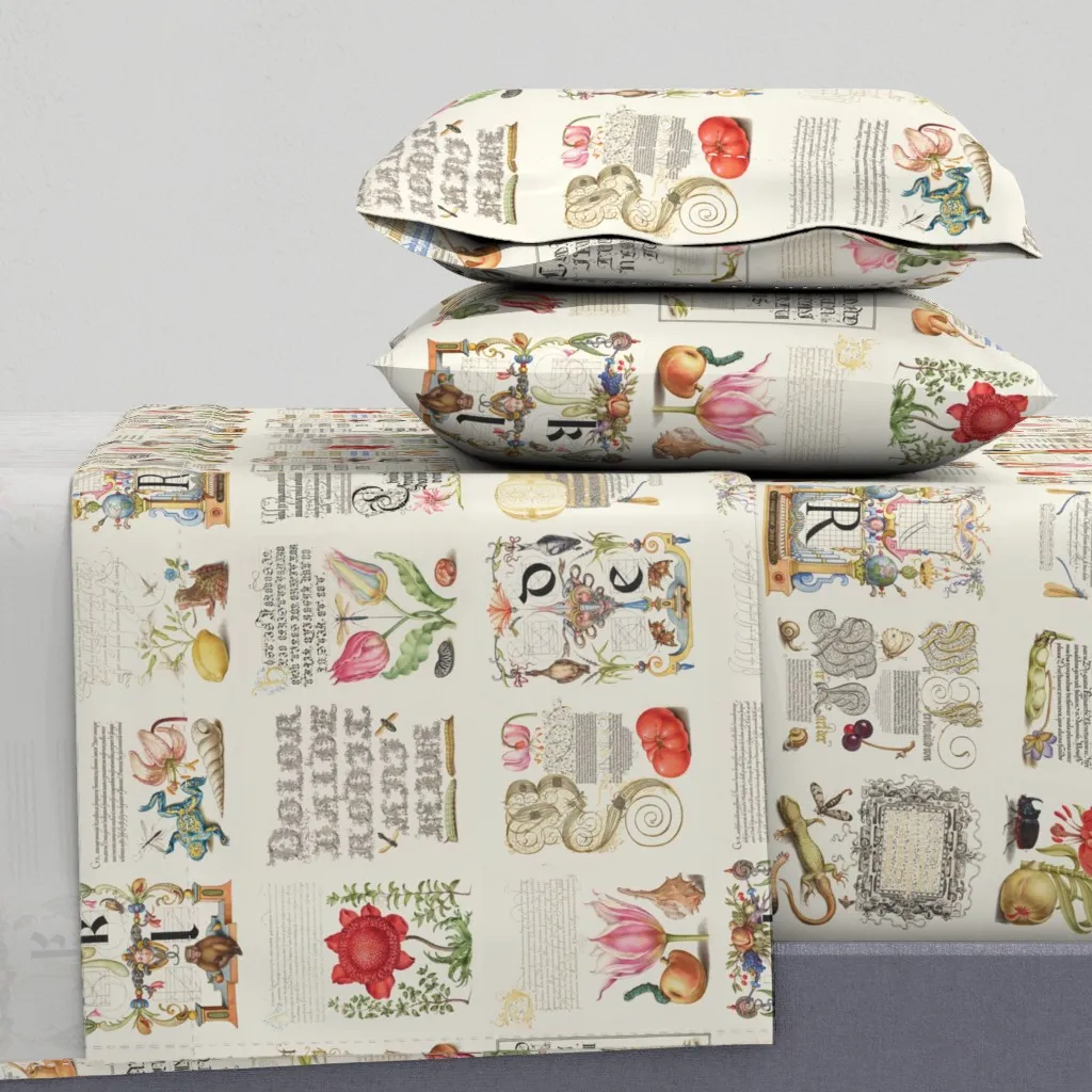 Mira Calligraphiae Monumenta Joris Hoefnagel King Sheet Set - Cream product