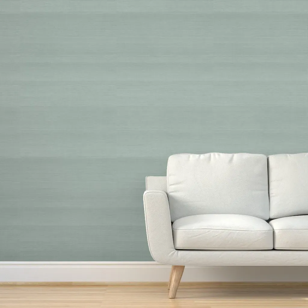 Miranda Solid Faux Grasscloth Peel and Stick Wallpaper - Seafoam Green product