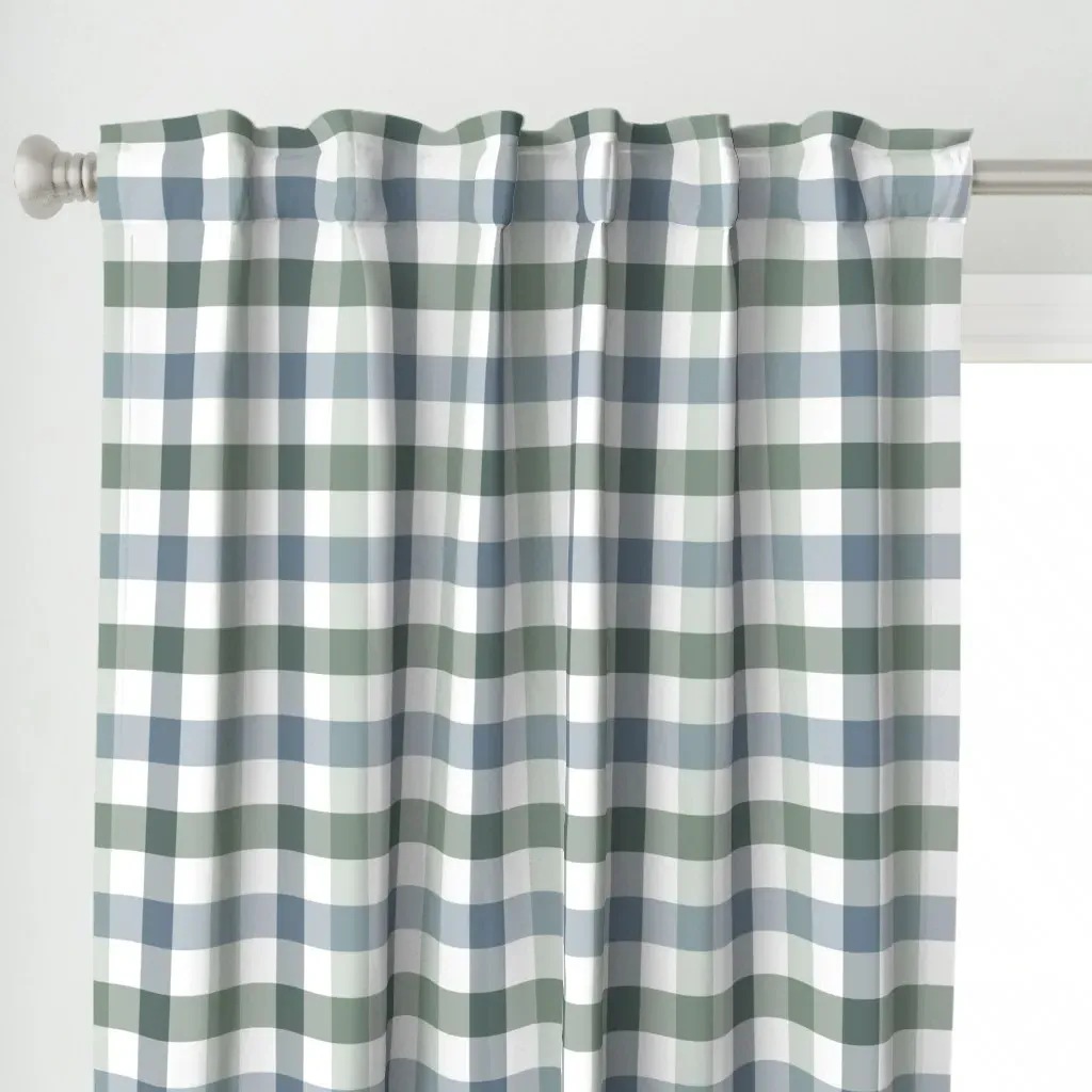 Misty Gingham Angelina Curtain Panel - Grey alternate view
